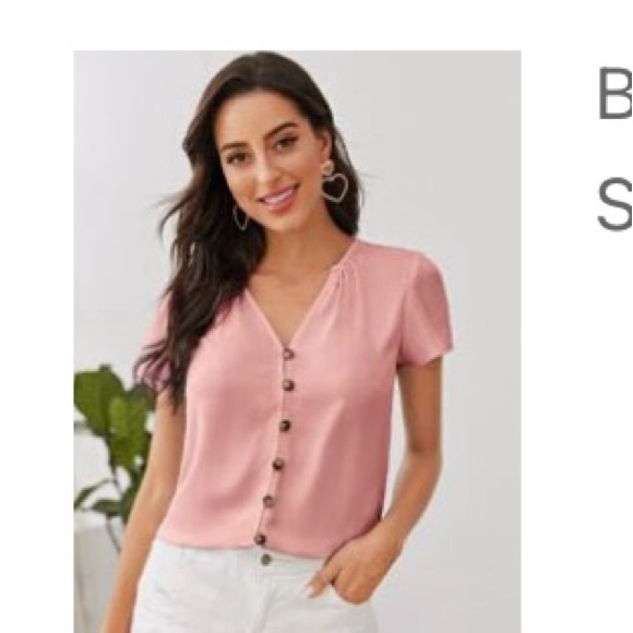 Flowy pink short sleeve top size L - Picture 6 of 6